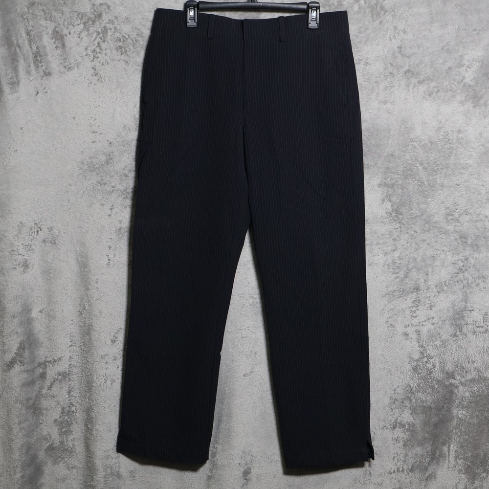 Under Armour Elements Pants Mens 34x32 Black Pinstripe UA Storm Golf 1232933